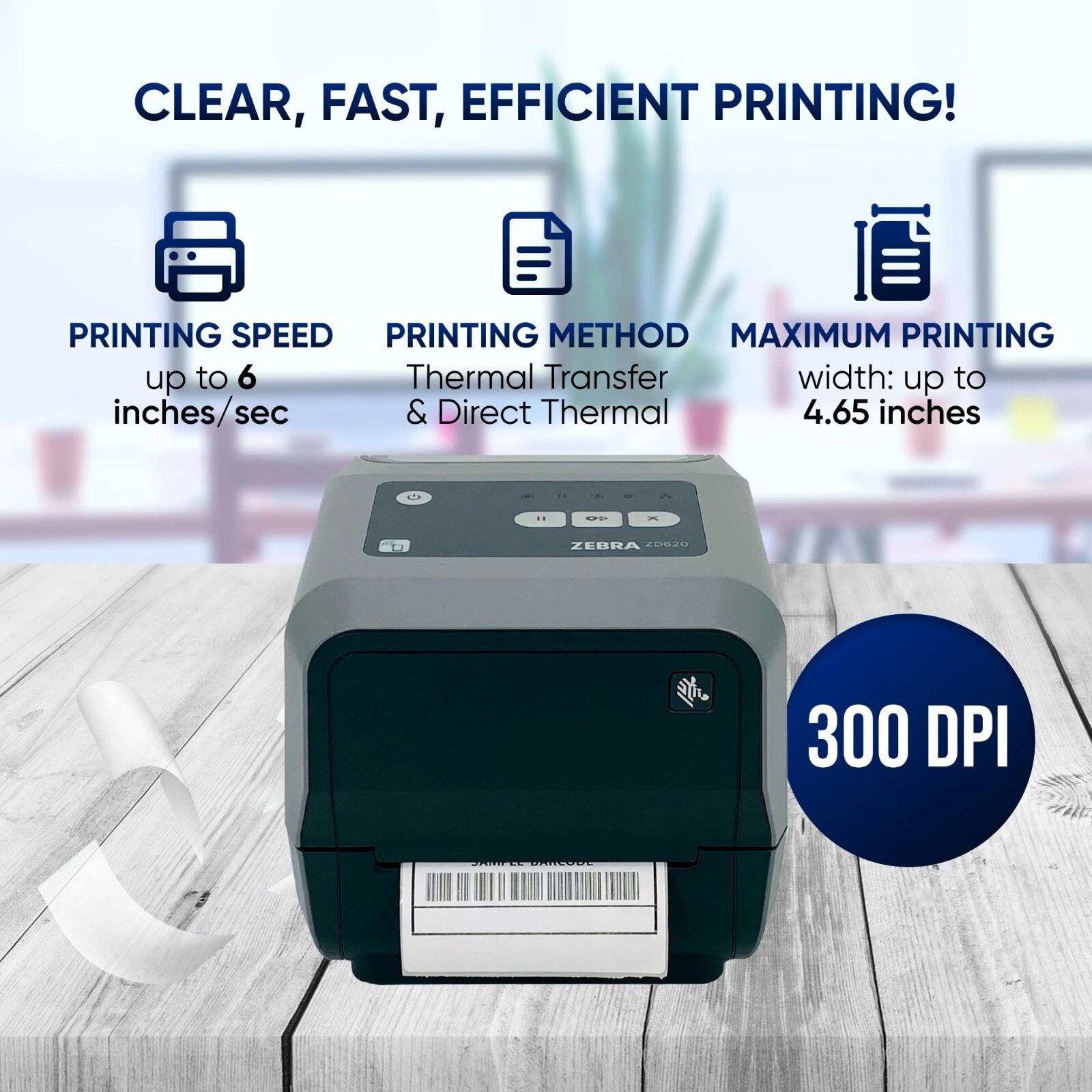 Zebra ZD620 Direct & Thermal Transfer Printer USB LAN Bluetooth ZD62043-T01F00EZ