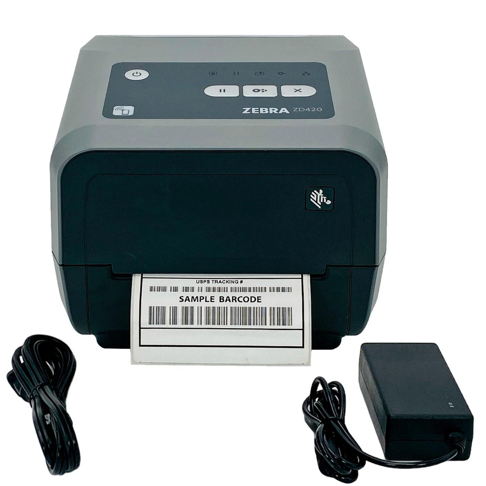 TESTED Zebra ZD420 Direct & Thermal Transfer Barcode Printer USB BT WiFi 300 dpi