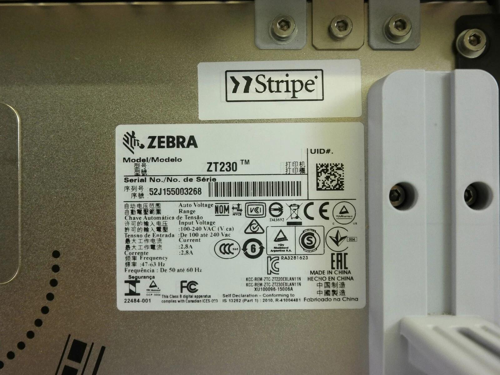 Zebra ZT230 Direct Thermal Industrial Label Printer LAN USB 1 YR WARRANTY