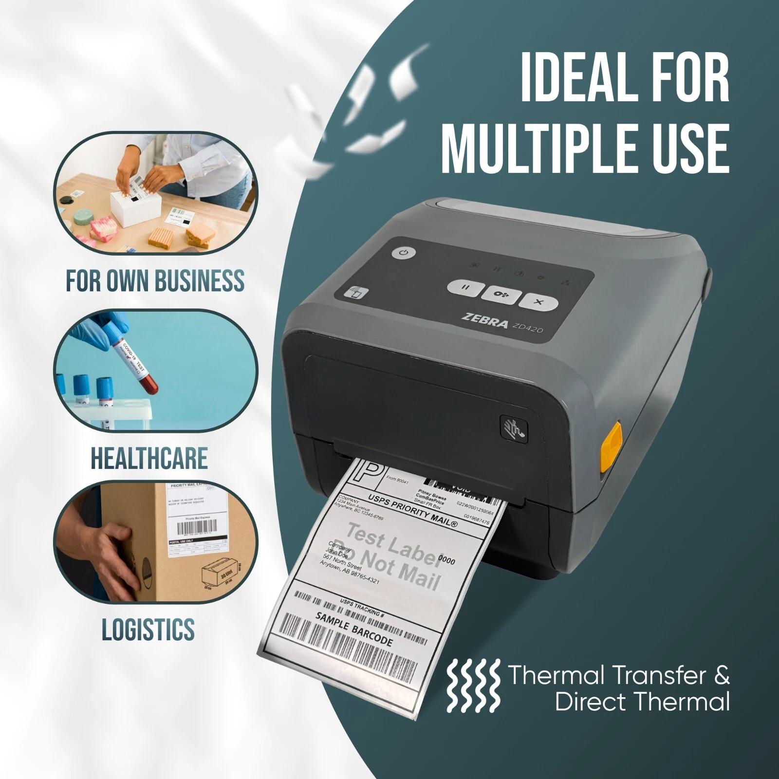 Zebra ZD420 Easy-to-Use Direct & Thermal Transfer Business 4×6 Label Printer