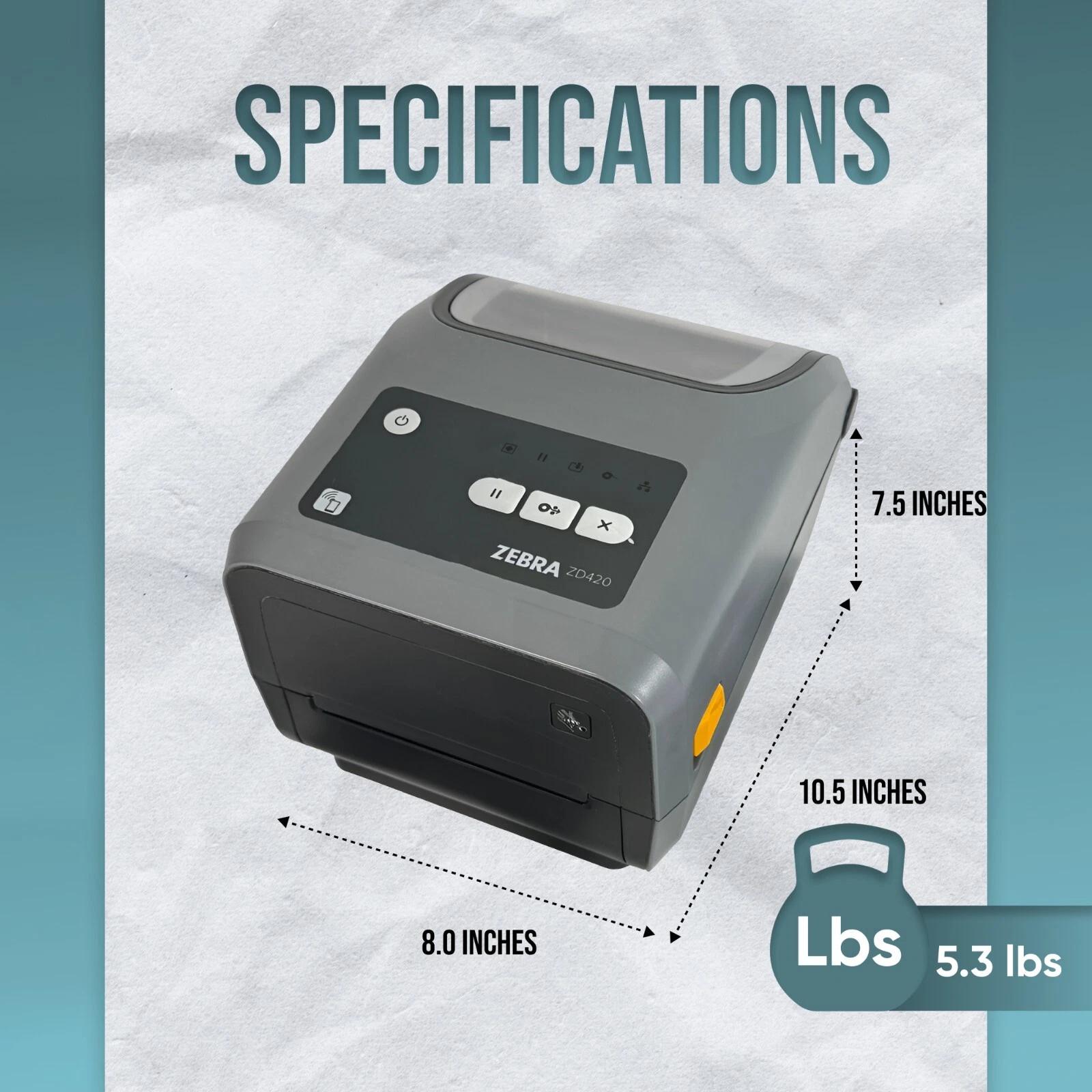 Zebra ZD420 Easy-to-Use Direct & Thermal Transfer Business 4×6 Label Printer