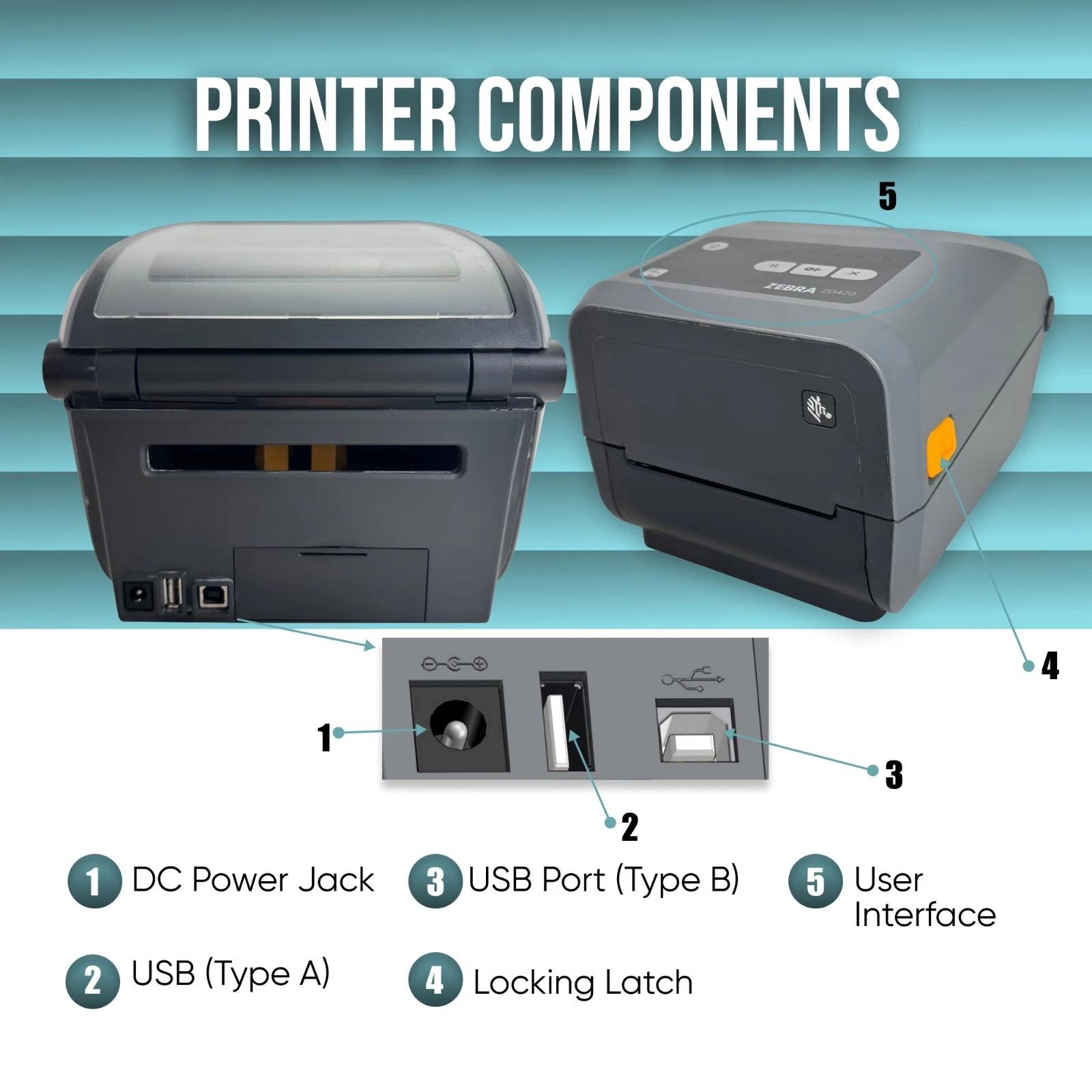 Zebra ZD420 Easy-to-Use Direct & Thermal Transfer Business 4×6 Label Printer