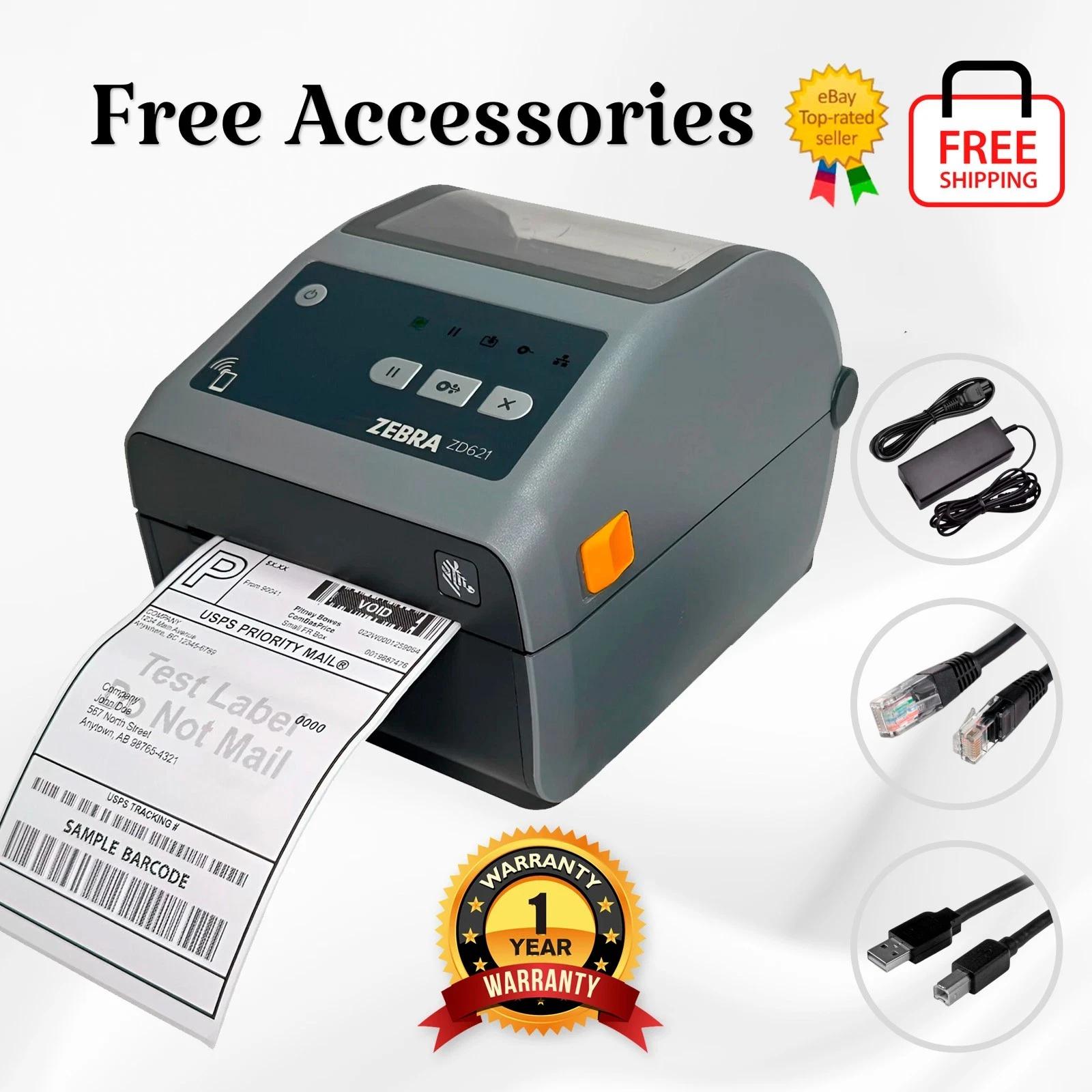 Zebra ZD621 Direct Thermal Label Printer USB LAN Bluetooth Serial 1 YR WARRANTY