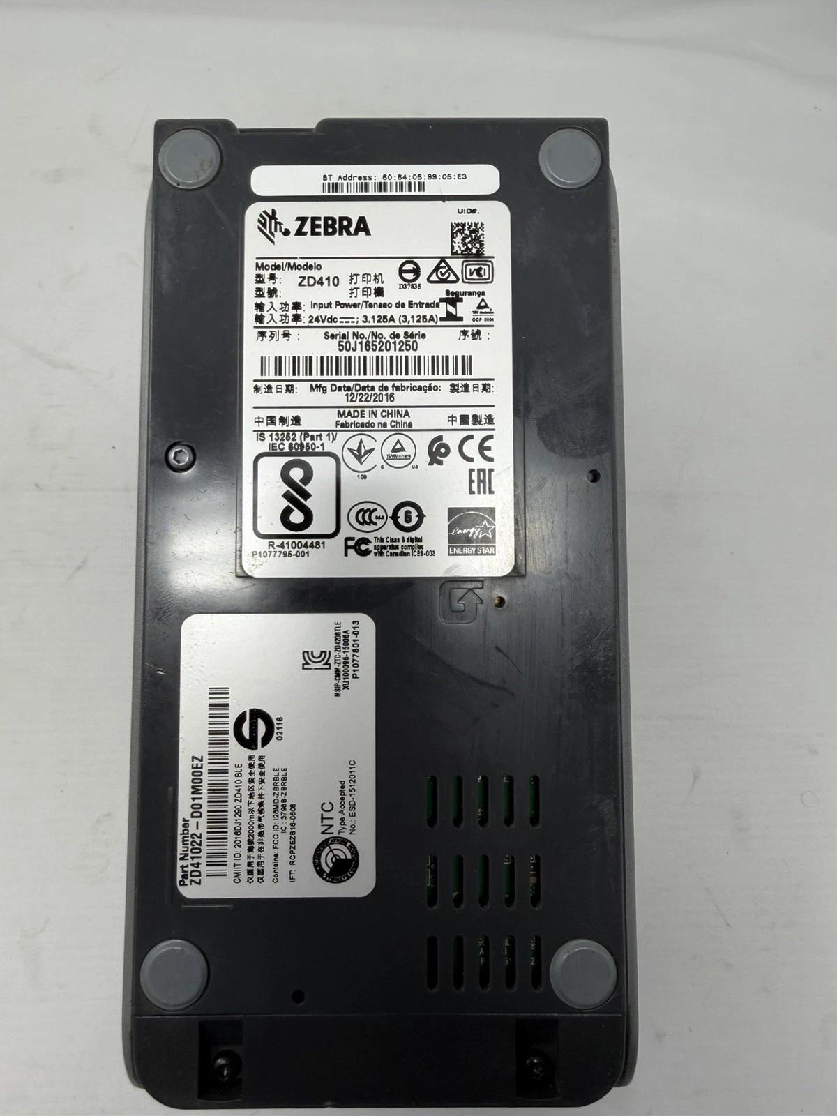 Zebra ZD410 Direct Thermal Label Printer USB/Bluetooth