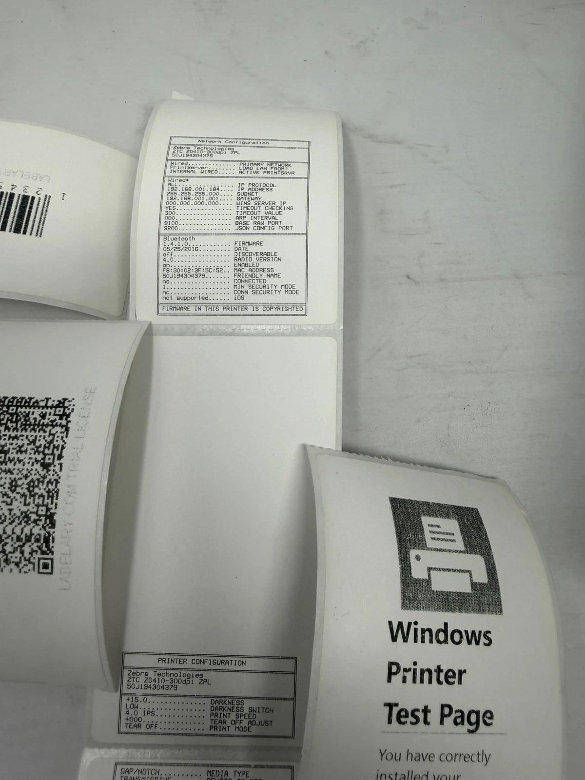 Zebra ZD410 Direct Thermal Label Printer USB/Bluetooth