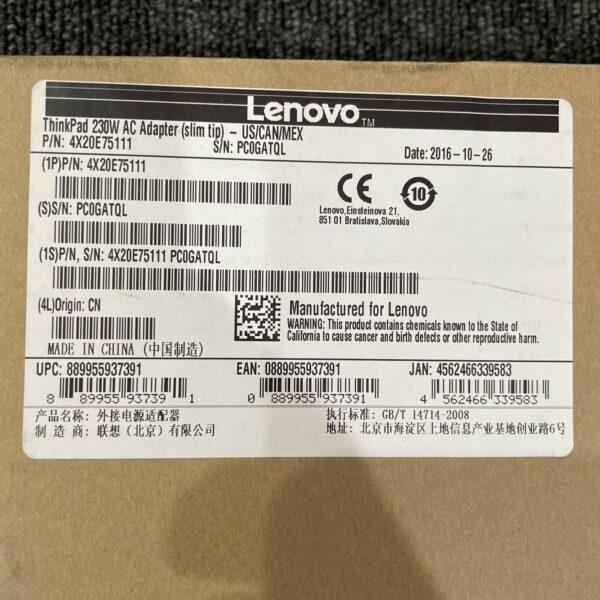 Lenovo ThinkPad 230W AC Adapter 4X20E75111 OEM