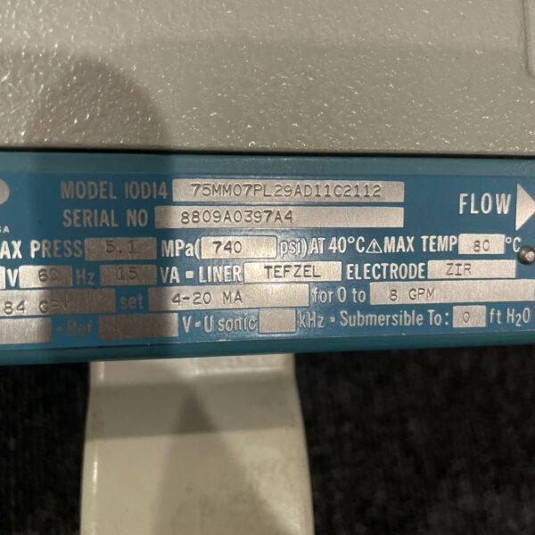 FISCHER & PORTER I0DI4 75MM07PL29AD11C2112 FLOWMETER ROSEMOUNT