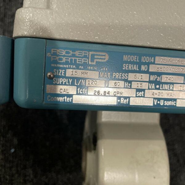 FISCHER & PORTER I0DI4 75MM07PL29AD11C2112 FLOWMETER ROSEMOUNT
