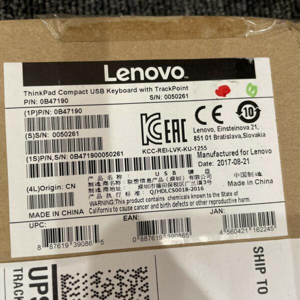 Lenovo Thinkpad Compact USB Keyboard 0B47190 With TrackPoint OEM