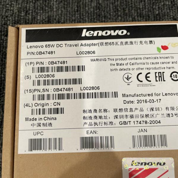 New Lenovo 65 W DC Travel Adapter 0b47481 Sealed Box