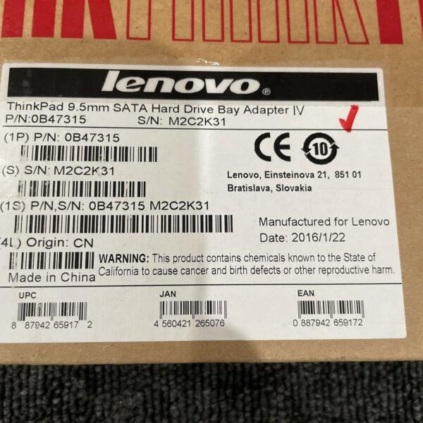Lenovo ThinkPad 9.5mm SATA Hard Drive Bay Adapter IV 04X1602 0B47315 Sealed