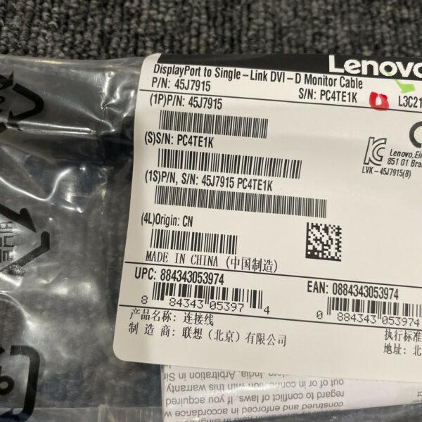 (2) Lenovo 45J7915 DisplayPort to Single Link DVI-D Monitor Cable OEM