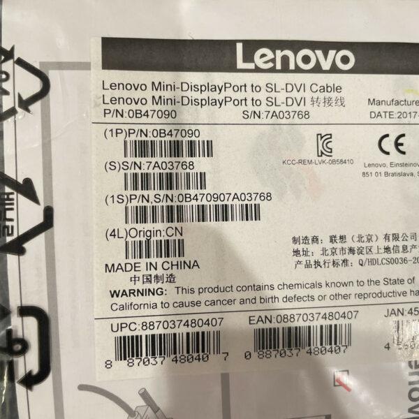 (2) Lenovo 0B47090 Mini-DisplayPort to DVI-D Adapter Cable OEM