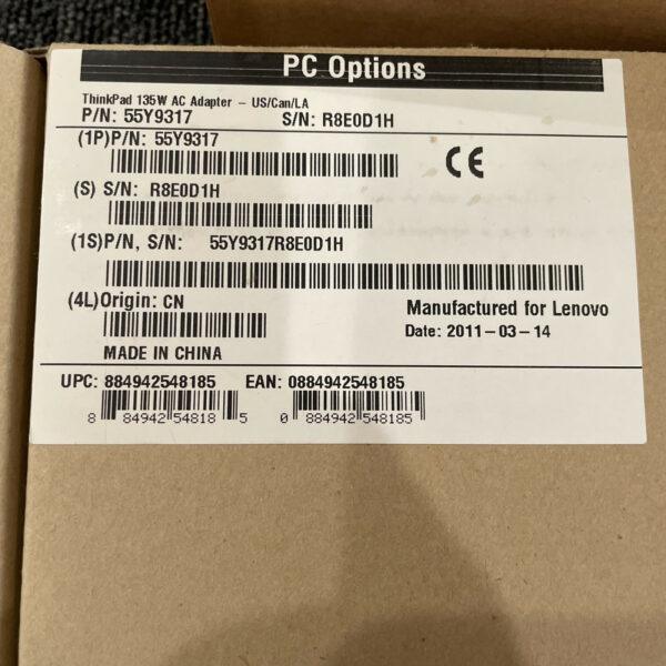 LENOVO Thinkpad 55Y9317 power adapter, Thinkpad T4xx, T5xx, Indoor 135W OEM