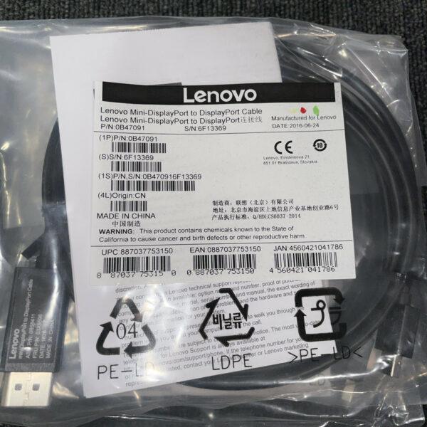 Genuine Lenovo Mini-DisplayPort To DisplayPort Cable 0B47091 Factory Sealed OEM