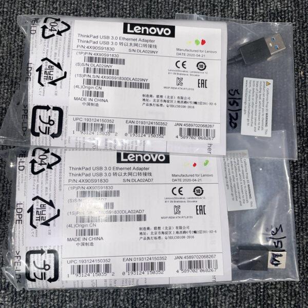 (2) OEM Lenovo ThinkPad USB3.0 Ethernet Adapter 4X90S91830 Sealed