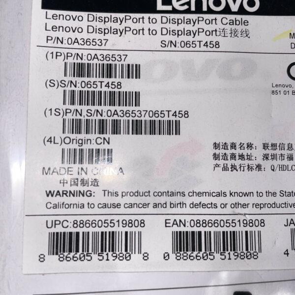 Genuine Lenovo 6′ ft DisplayPort Cable PC TV LCD Video Monitor Cord 0A36537 OEM