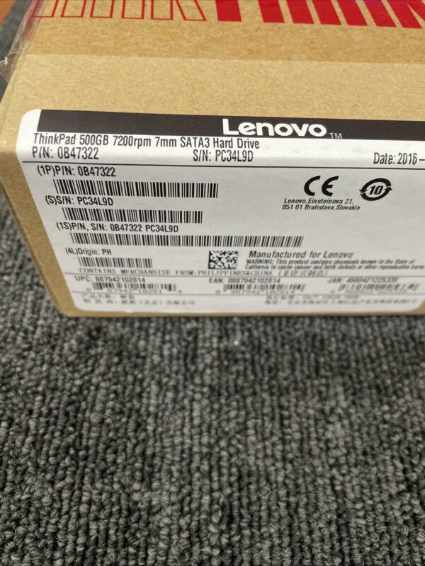 Lenovo ThinkPad 0B47322 500 GB 7200 RPM SATA3 Internal Hard Drive