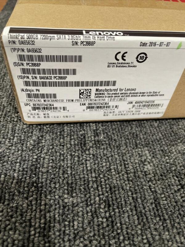 NEW SEALED Lenovo 0A65632 ThinkPad 500 GB Hard Drive – Internal  SATA
