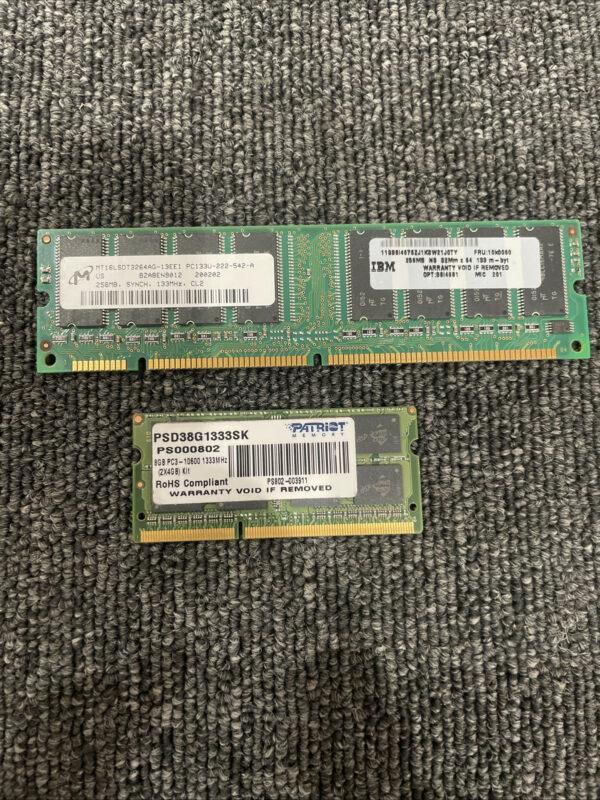 (2) – (1) PATRIOT PC3-10600 PSD38G1333SK 2x4GB + (1) MT16LSDT3264AG-13EE1 256MB