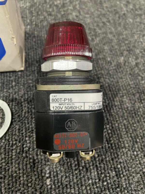 ALLEN BRADLEY 800T-P16R/ T PILOT LIGHT W/ 40171-002-01 COIL 800T-P16