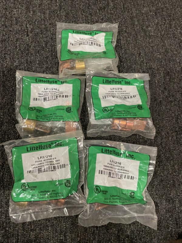 (5) Littelfuse LRU216R Fuse Reducers. 600V/250V 100A/600A