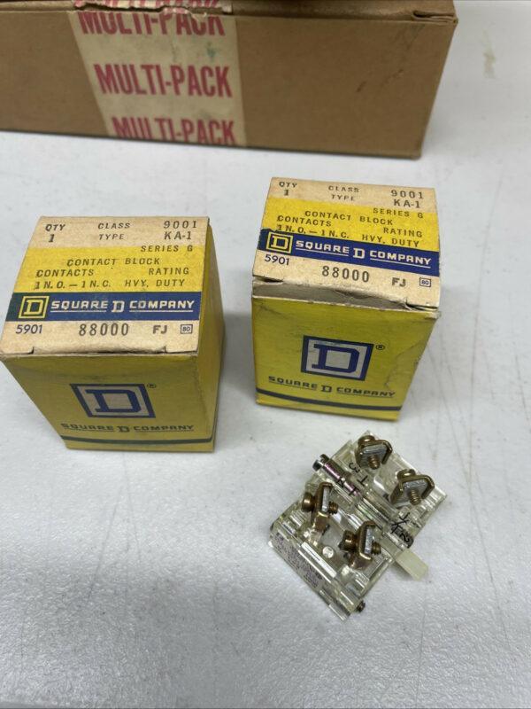 (2) Square D 9001 KA-1 SERIES G Contact Block