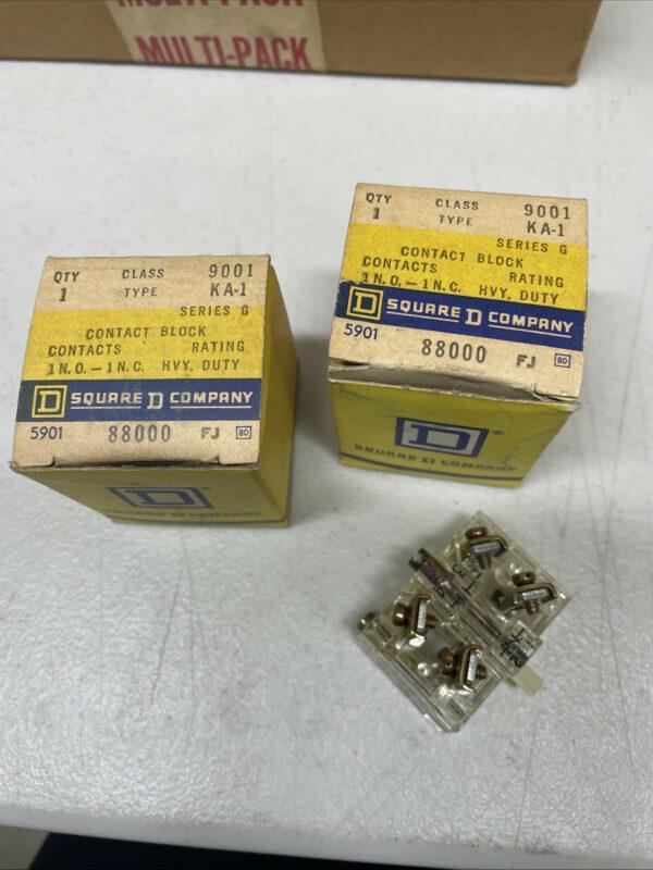(2) Square D 9001 KA-1 SERIES G Contact Block