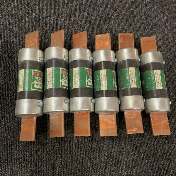 (6) Fusetron FRN 200 250V Dual Element Time Delay Bussman