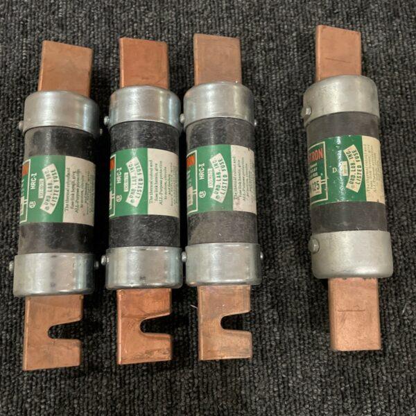 (4) Bussmann (3) FRN-R-125 Fusetron Time Delay Fuse Class RK5 250V + (1) FRN 125