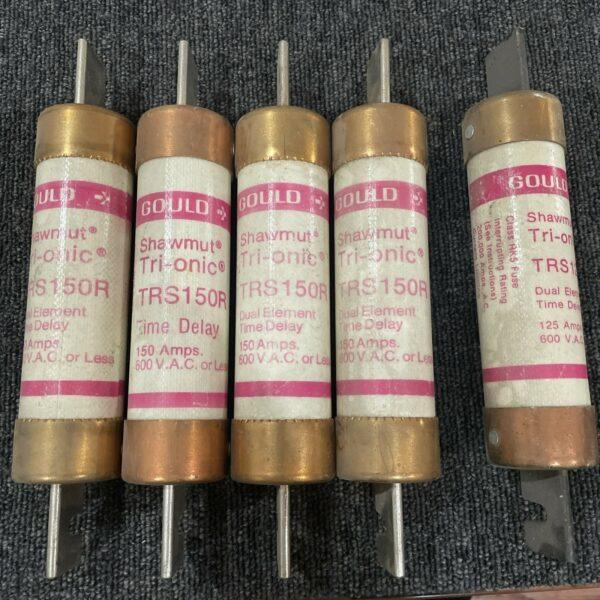 (5) GOULD SHAWMUT (4) TRS150R TRI-ONIC FUSE 150A 600 VAC + (1) TRS125R