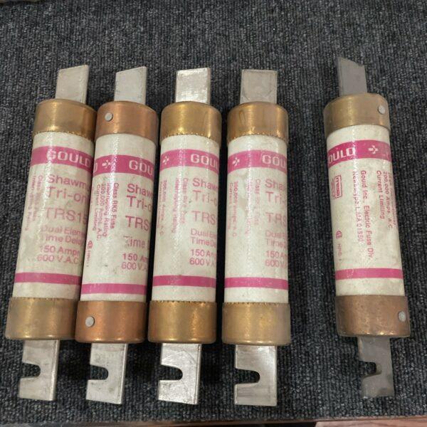 (5) GOULD SHAWMUT (4) TRS150R TRI-ONIC FUSE 150A 600 VAC + (1) TRS125R