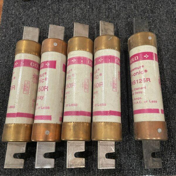 (5) GOULD SHAWMUT (4) TRS150R TRI-ONIC FUSE 150A 600 VAC + (1) TRS125R