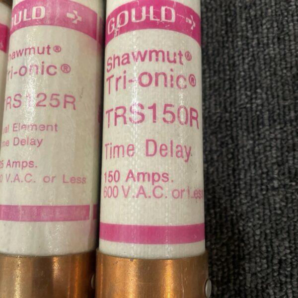 (3) GOULD SHAWMUT Fuses (2) TRS125R TIME DELAY 600-V, + (1) Trs150r