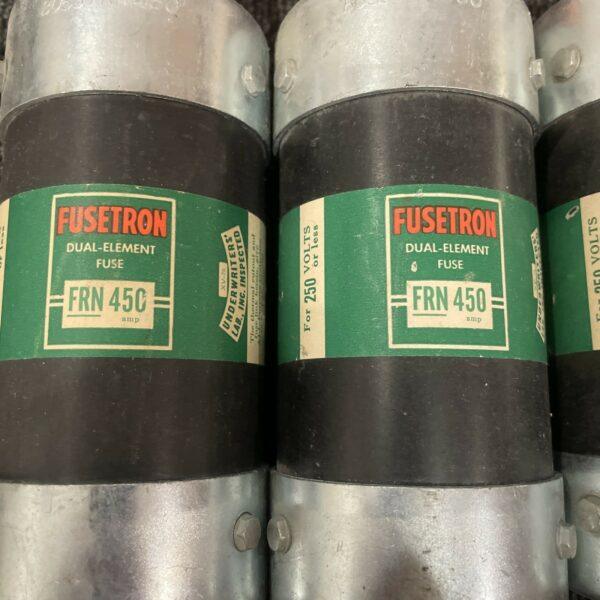 (3) BUSSMANN FRN 450 FUSETRON DUAL ELEMENT TIME DELAY FUSES 250V