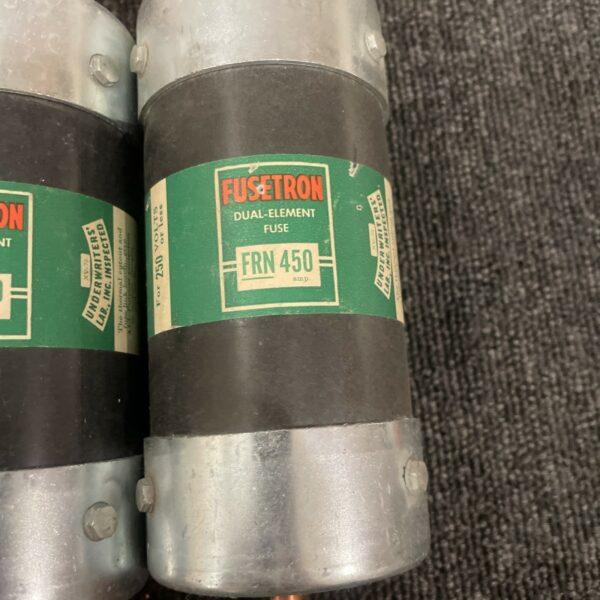 (3) BUSSMANN FRN 450 FUSETRON DUAL ELEMENT TIME DELAY FUSES 250V