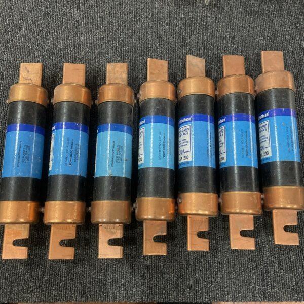 (7) Littelfuse FLSR 200 Class RK5 200 Amp Time Delay Fuses