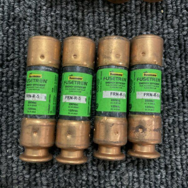 (8) Bussmann (4) FRN-R-30 Fusetron Dual Element Time-Delay Fuses + (4) FRN-R-5