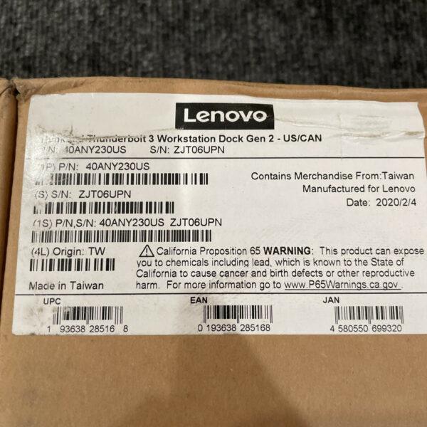 Lenovo 40ANY230US ThinkPad Docking Station Thunderbolt 3 Workstation Gen 2 OEM