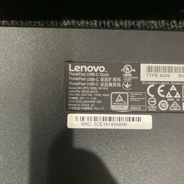 (2) Lenovo ThinkPad 40A9 USB-C Docking Station *NO ADAPTER*